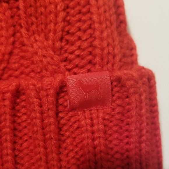 New Pink Victoria's Secret Red hat and Mitten set - Picture 3 of 5